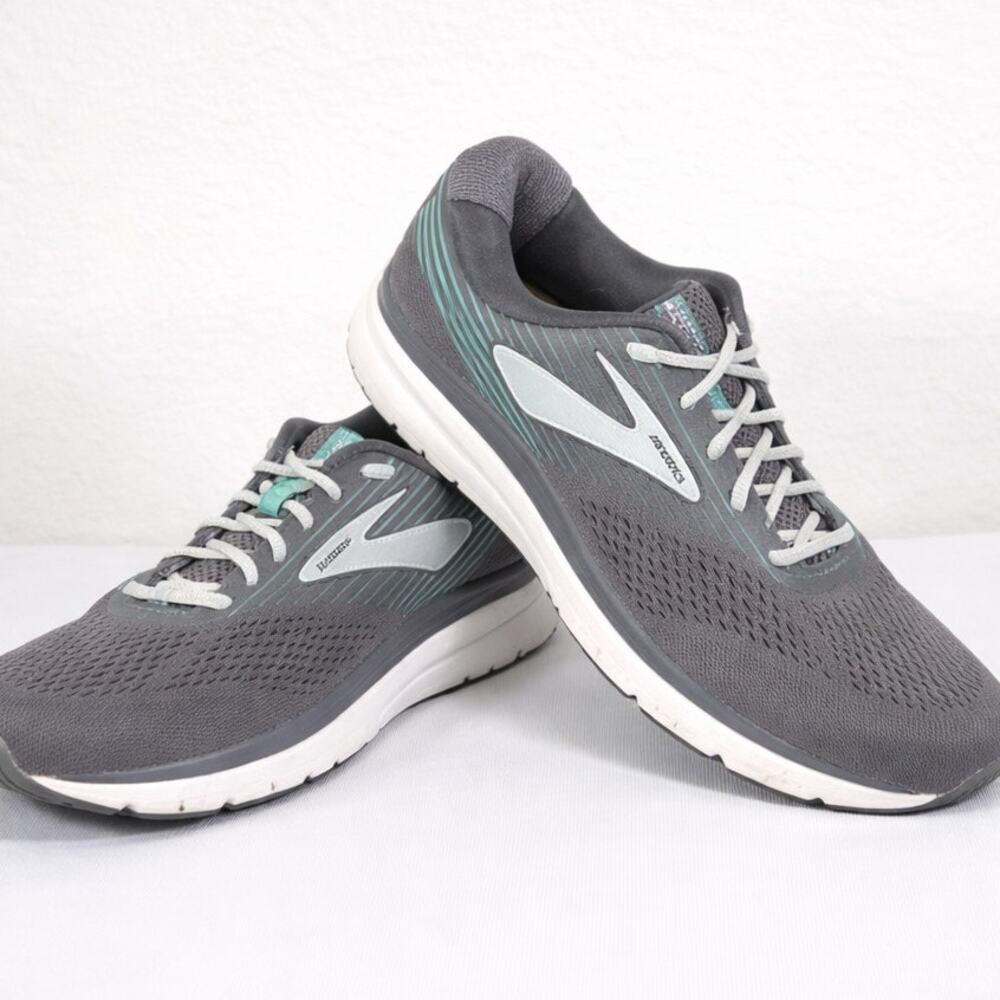 Brooks Addiction Running Shoes Women's 11.5 B Green Black Sneakers Gym Trainers